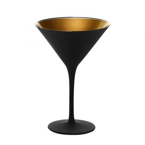 Martini Cocktail glass, Matt BLACK & GOLD, 240ml